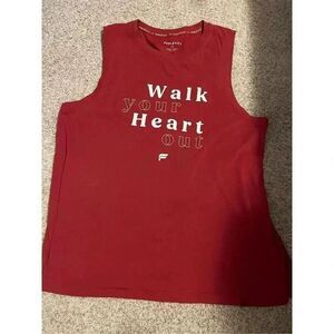Fabletics Women's Sleeveless Graphic Tank Top Red Size L Casual Summer
